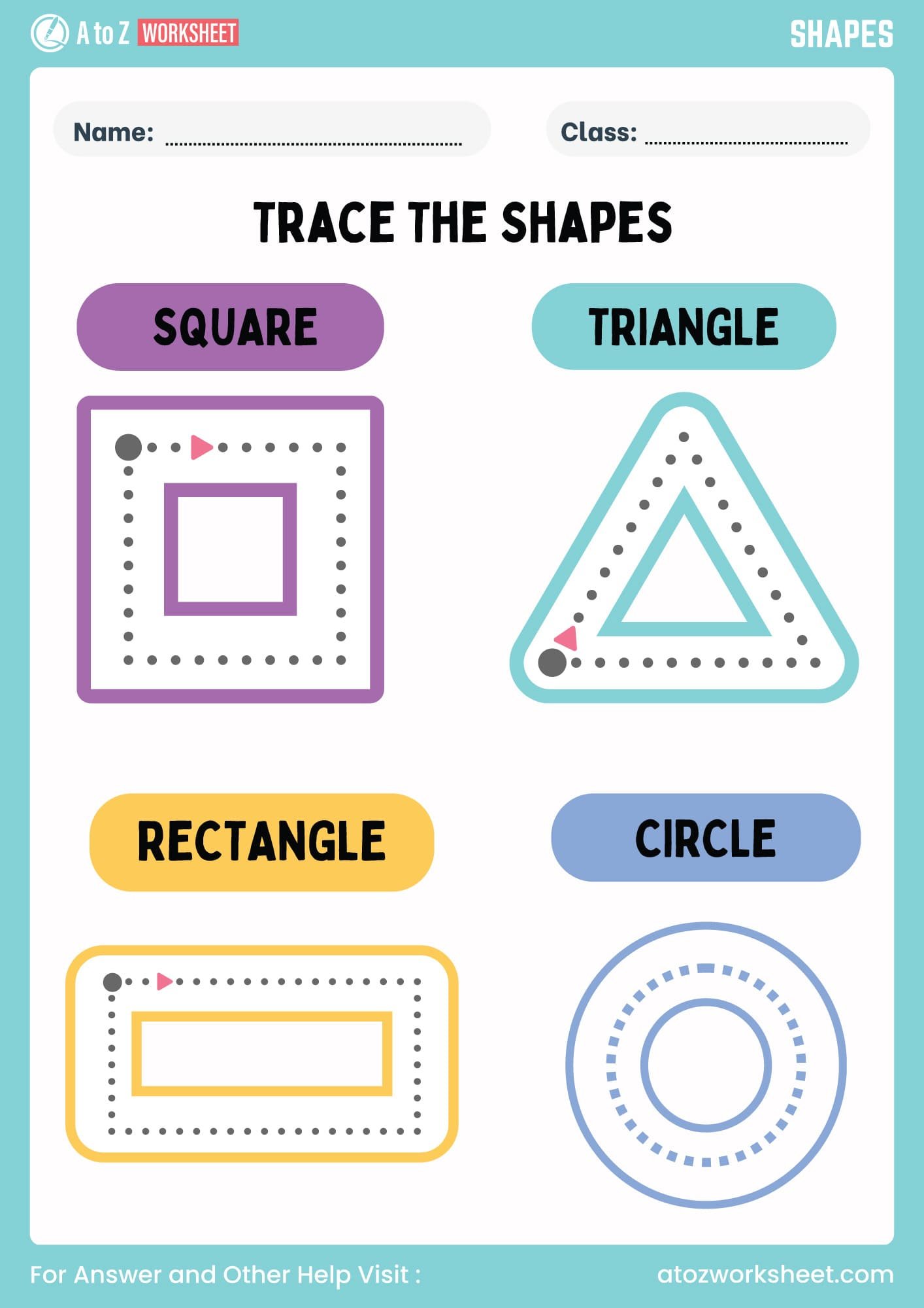 Drawing Worksheet For LKG, UKG, Nursery and Class 1 Kids 1 shapes drawing worksheets for nursery kids