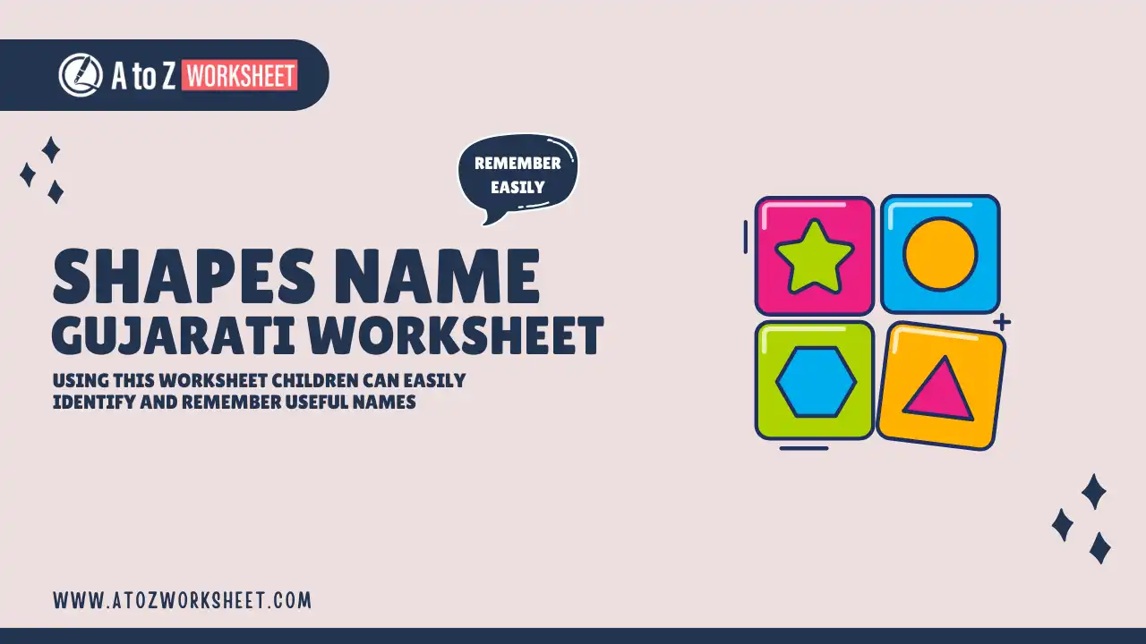 shapes name in gujarati and worksheets for kids