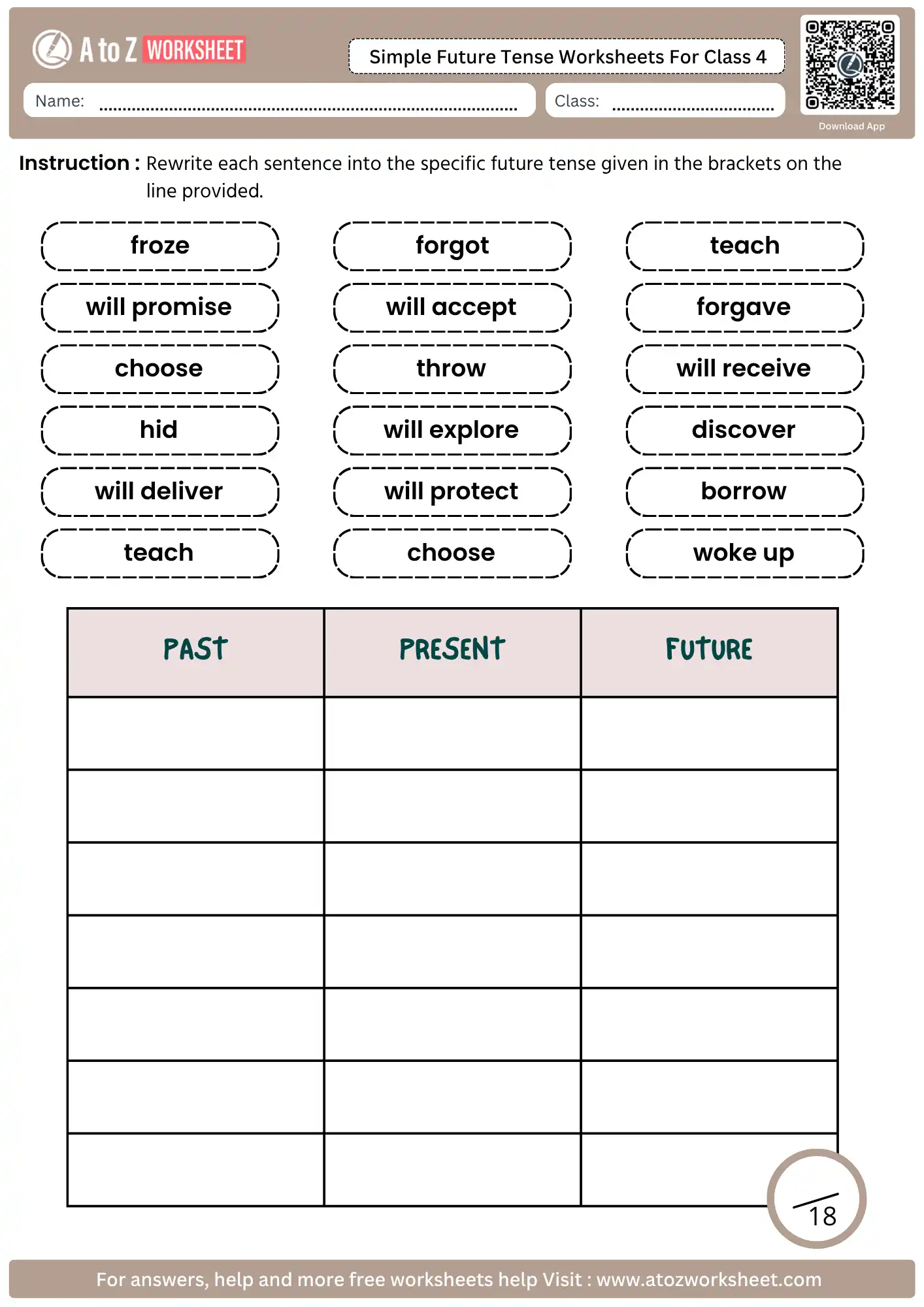 simple future tense worksheets for class 4 past present future verb sorting chart pdf