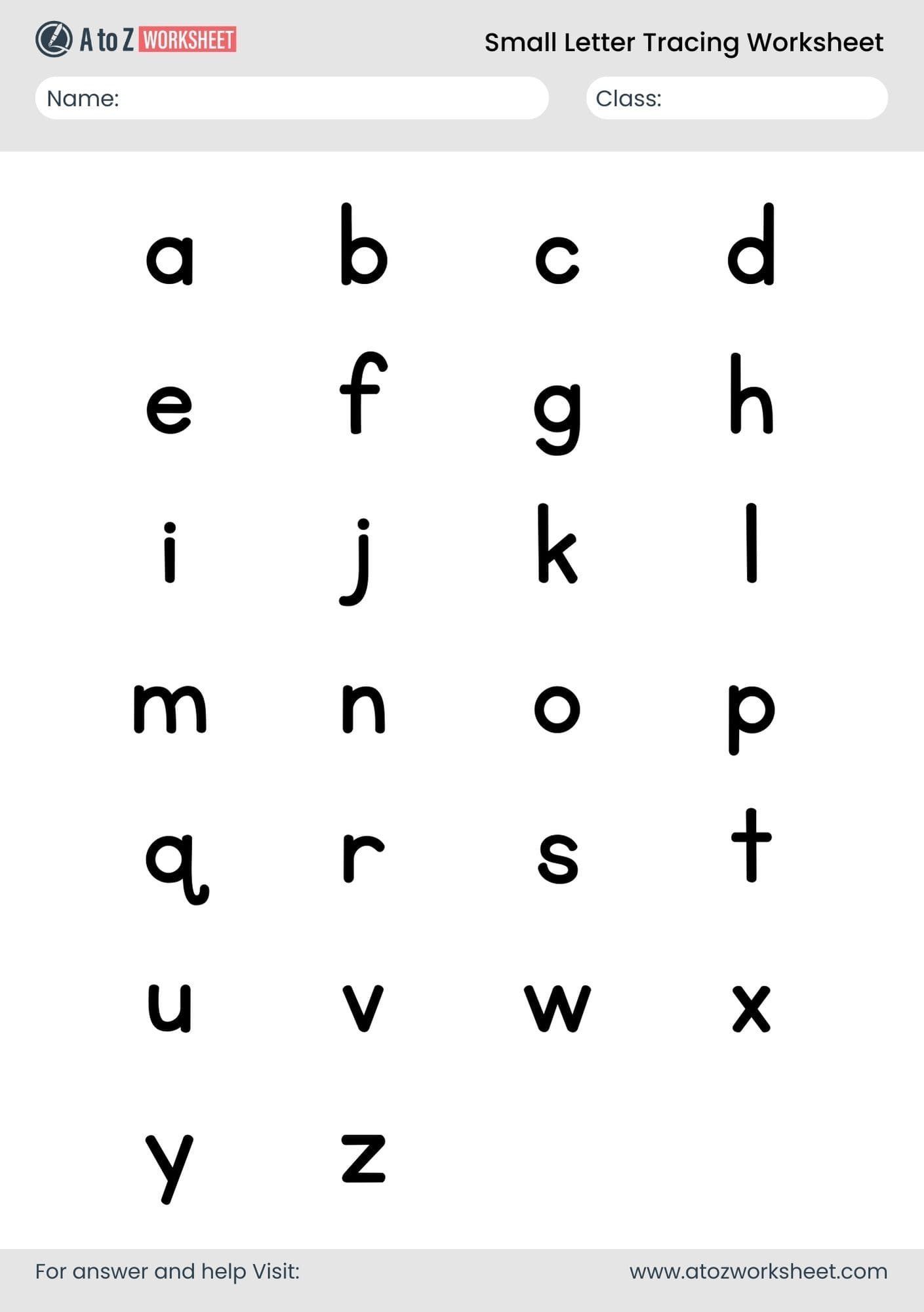 Alphabet Letters A To Z Small Alphabet Letters A To Z Small