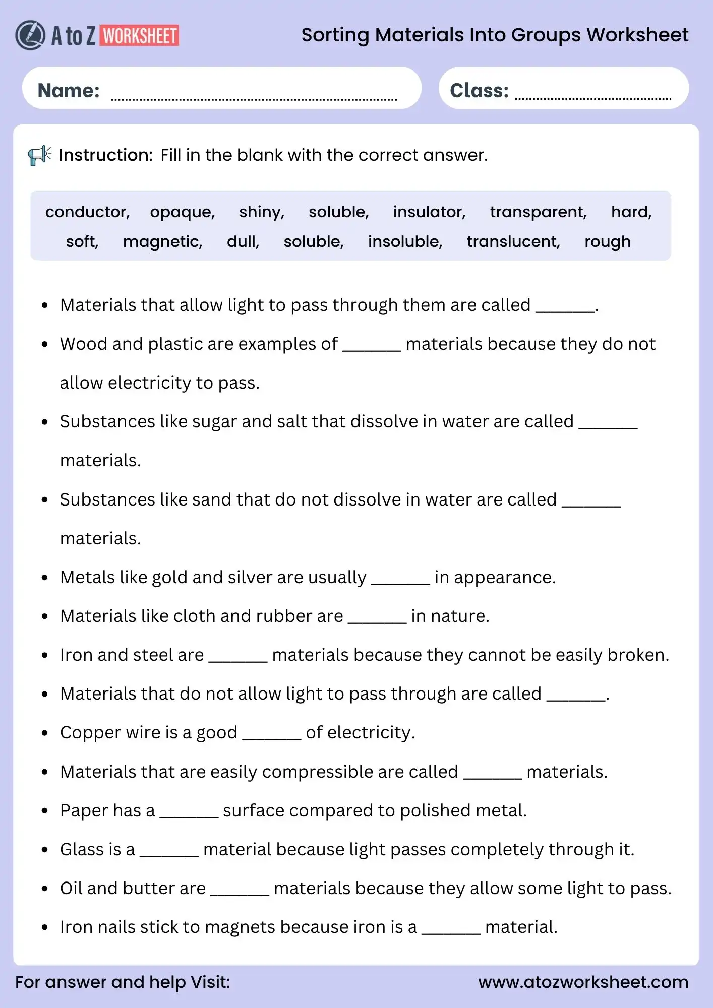 This worksheet helps students identify and group materials made of metal, wood, and glass through a simple cut and paste activity.