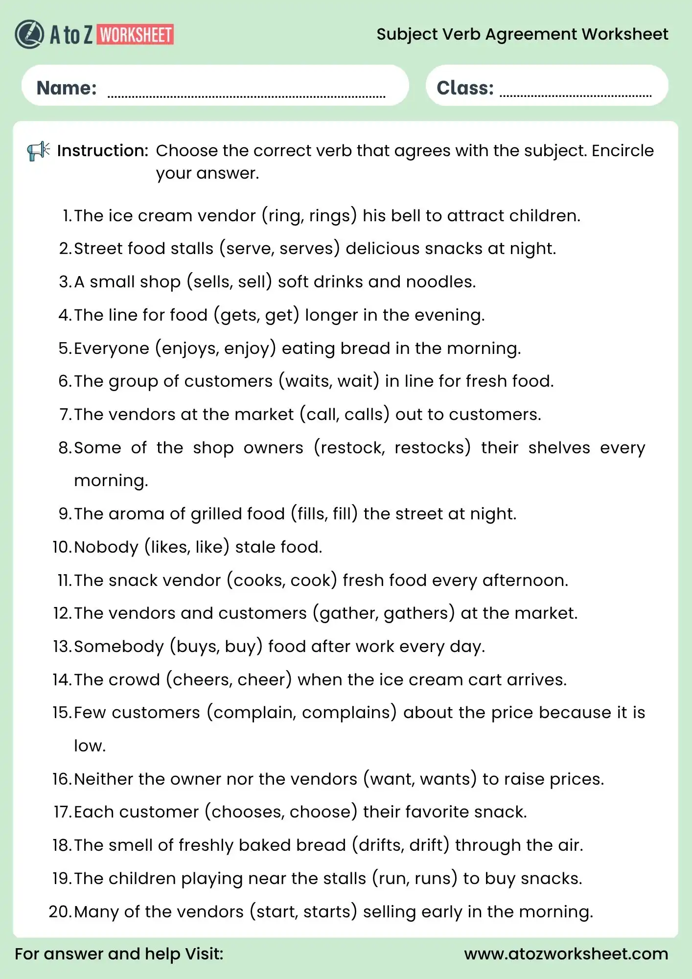 This worksheet allows learners to pick the correct verb form in each sentence to practice proper grammar use.