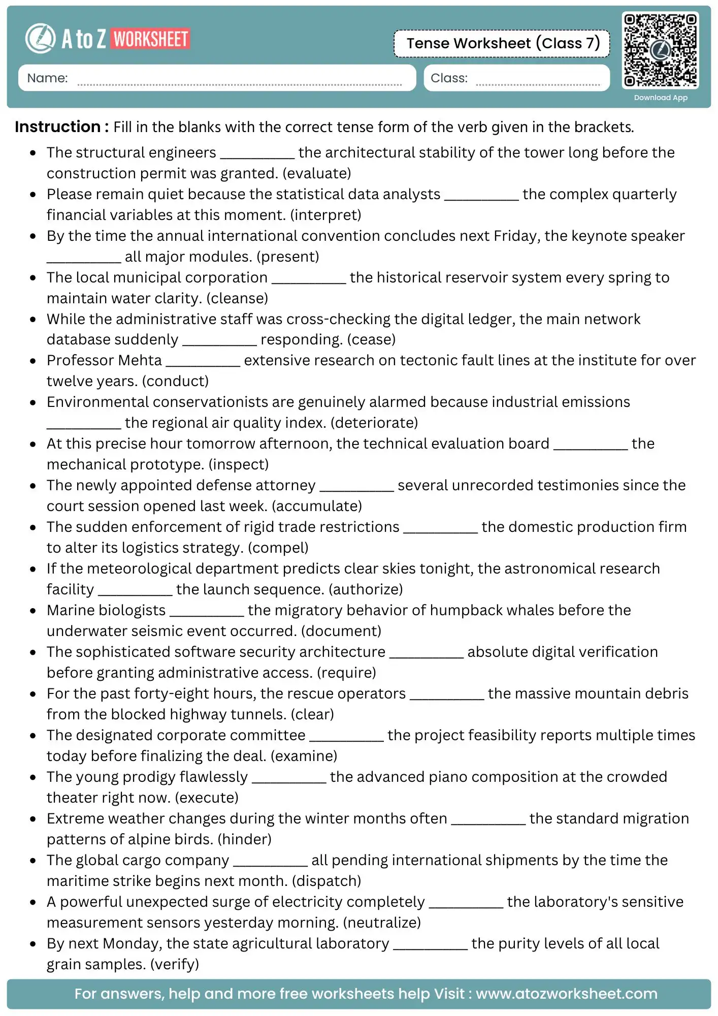 context driven sentence completion using bracketed base verbs inside tenses worksheets for class 7