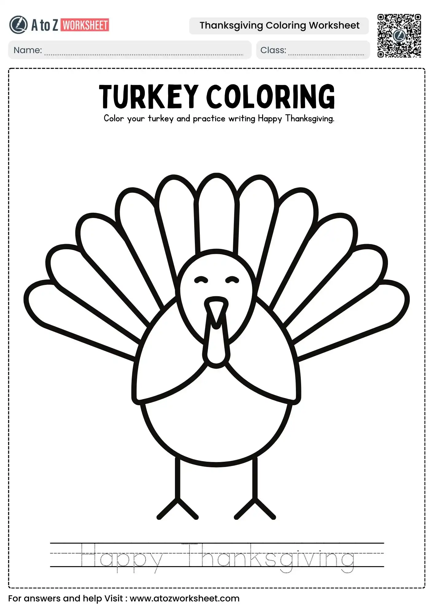 turkey tracing and thanksgiving worksheets coloring for kids