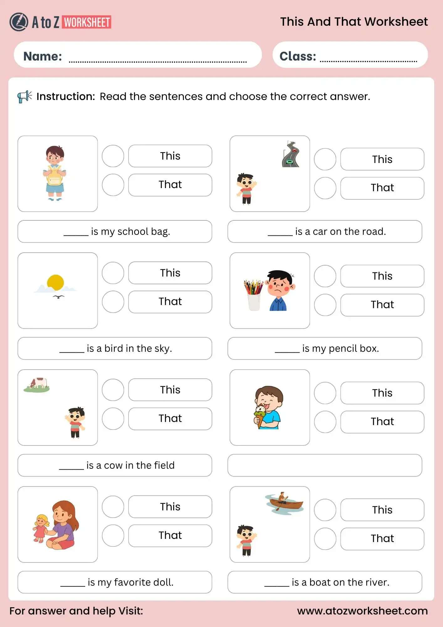 this and that worksheet for class 1 with answers