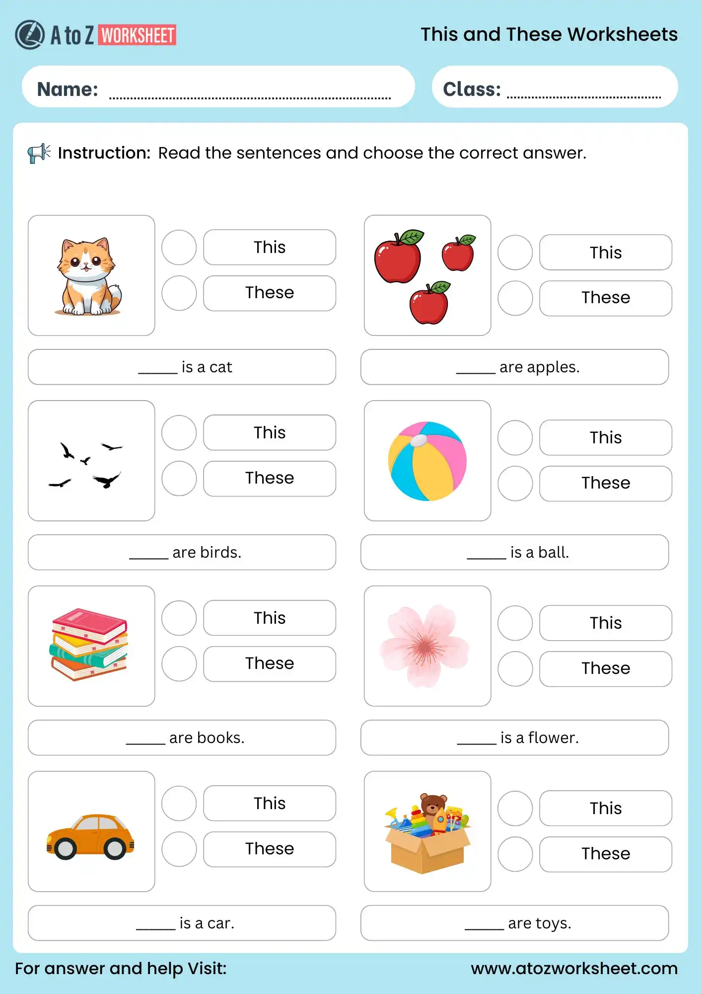 this and these worksheets for class 1 with pictures and answers