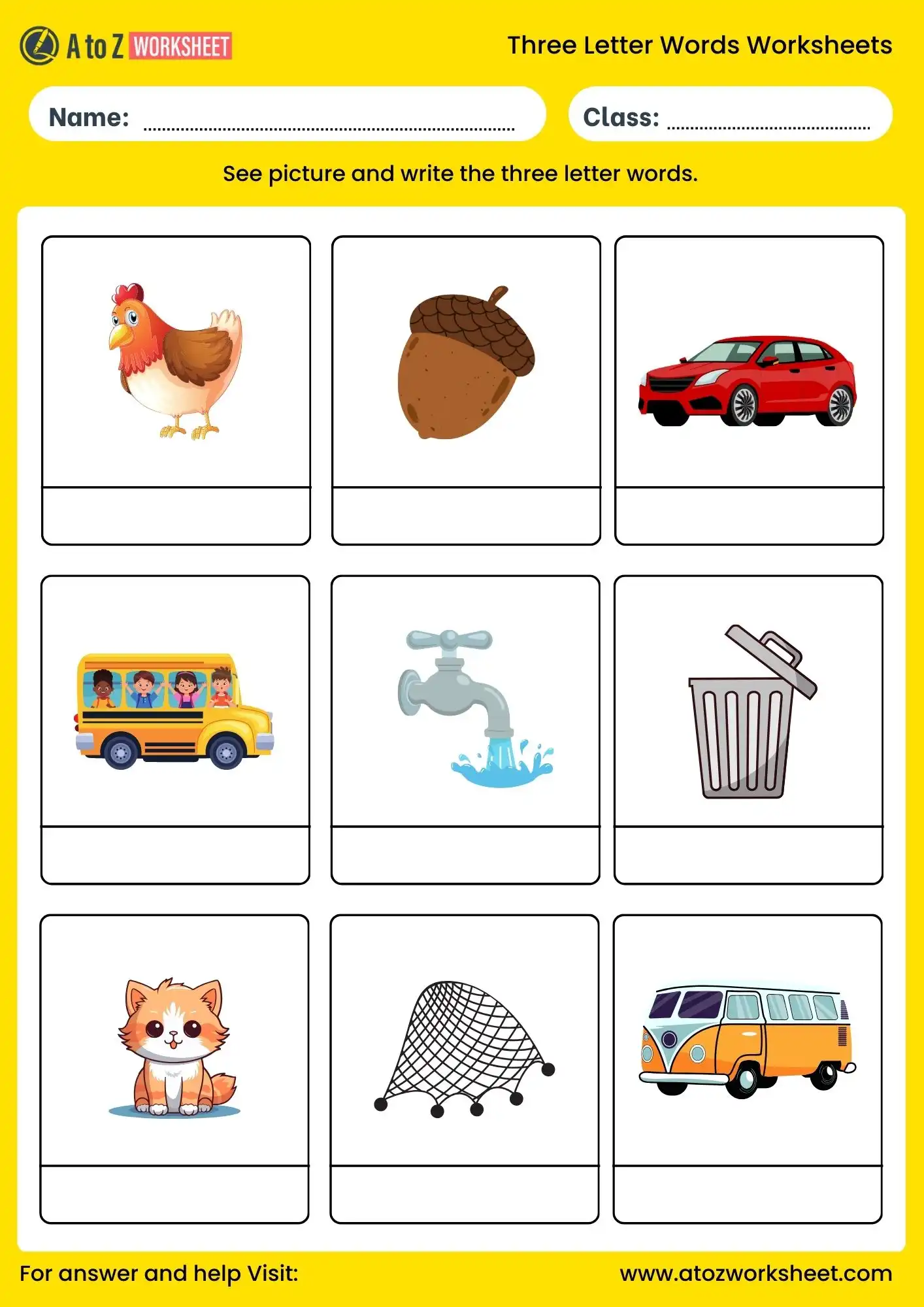 three letter words worksheets pdf free download for ukg and grade 1