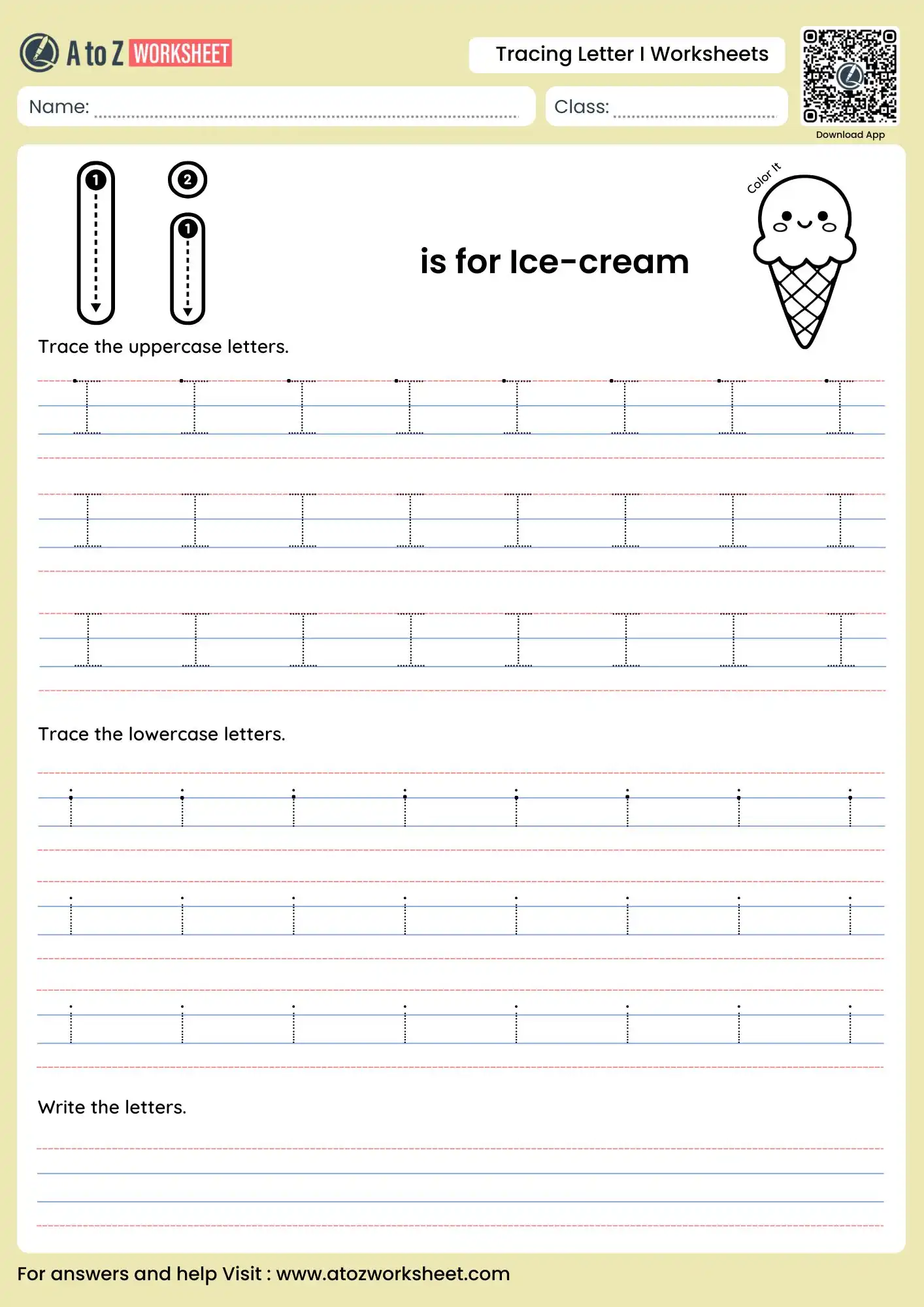 comprehensive tracing letter i worksheets for independent writing