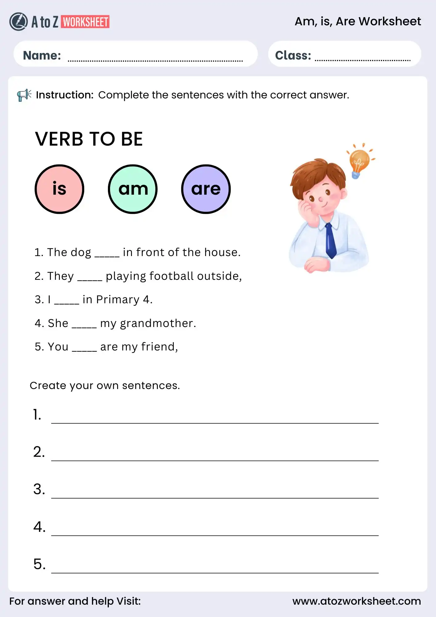 use of is am are worksheet fill in the blanks grammar practice