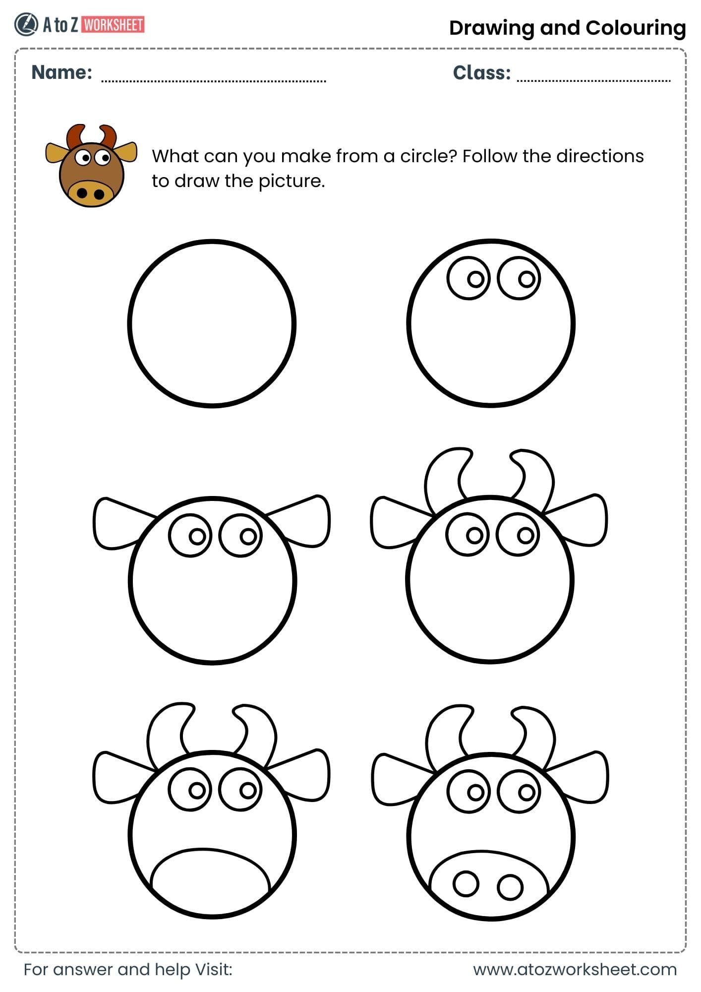draw panda using circle drawing and colouring worksheets class 2