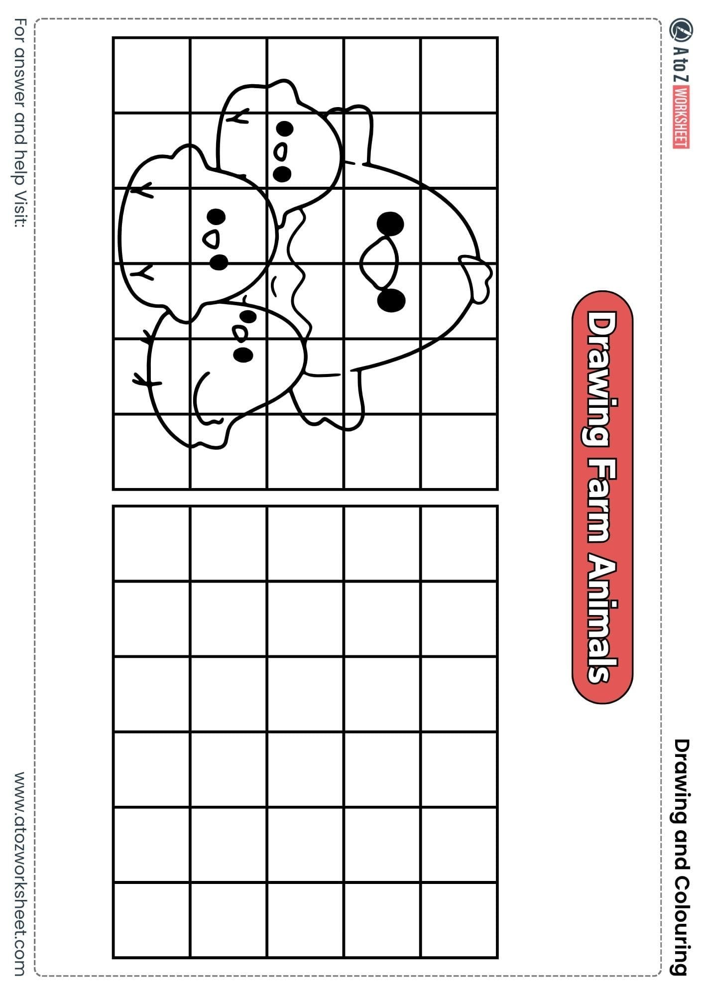 draw duck using grid drawing and colouring worksheets lkg