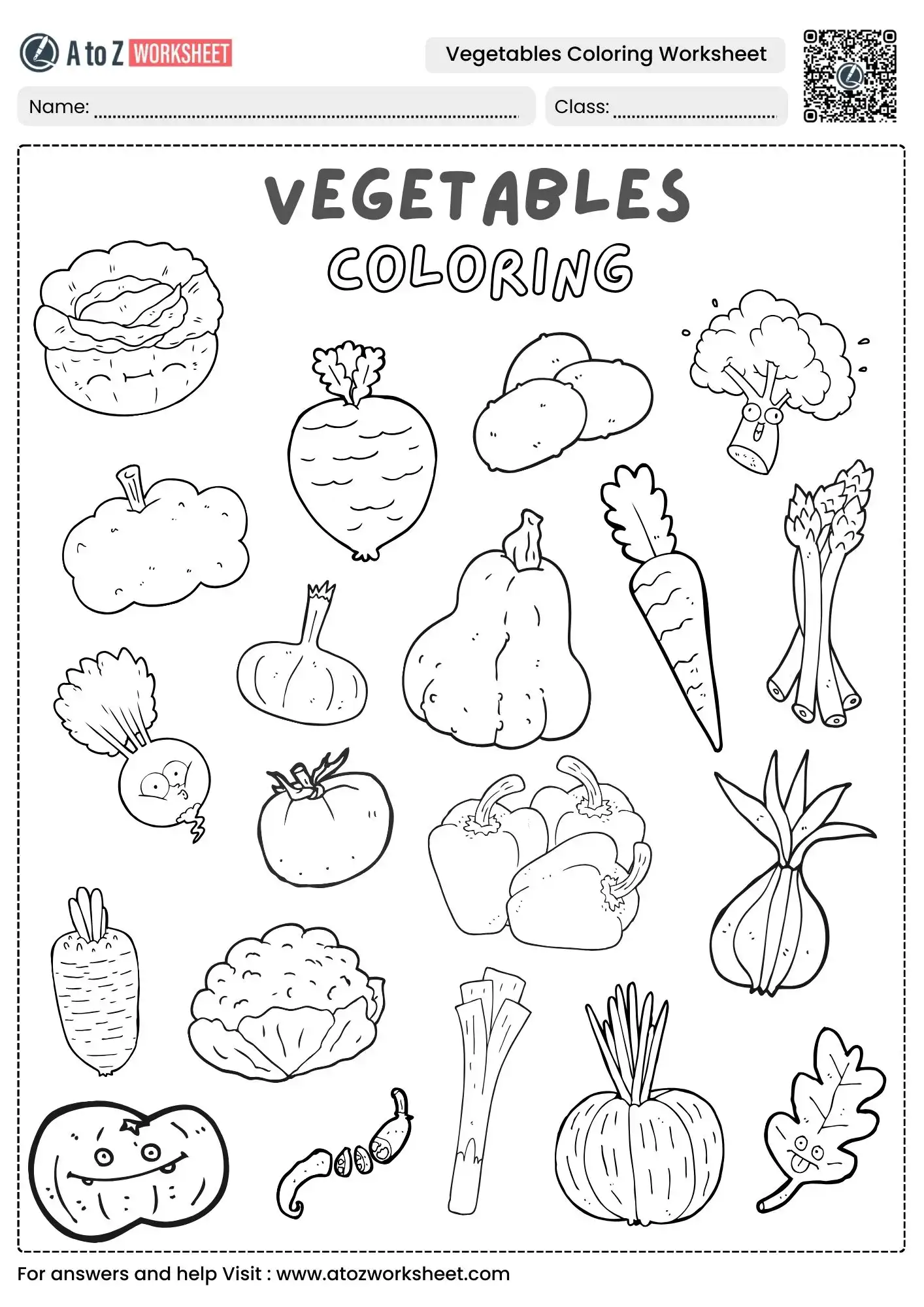assorted vegetables coloring worksheets for creative artistic expression