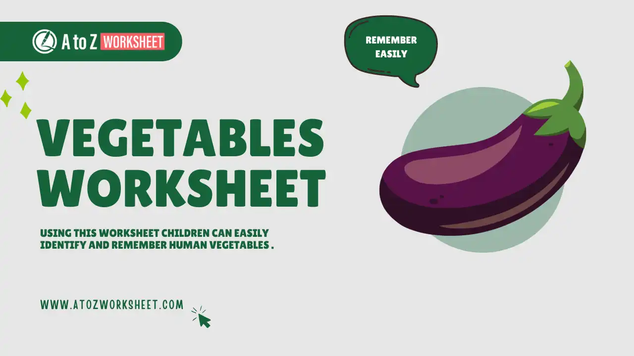 vegetables name worksheet for kindergarten and kg