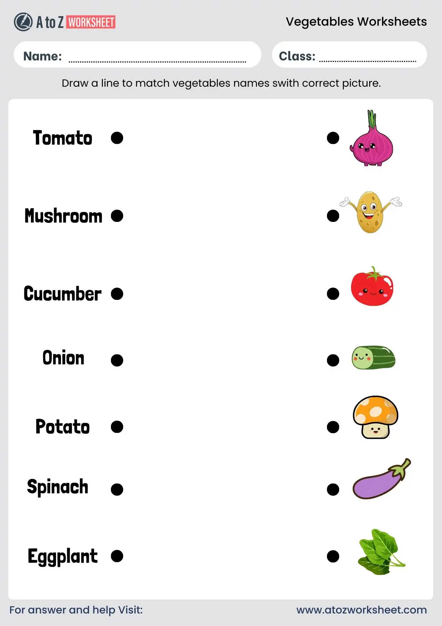 vegetables worksheets with answers for nursery kindergarten grade 1